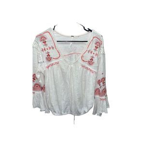 Free People Chiquita Embroidered Peasant XS Blouse